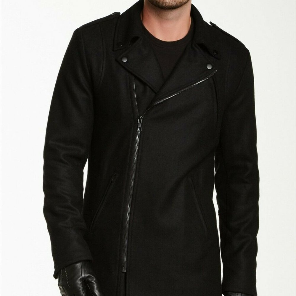 Joe's Jeans Men's Wool Moto Coat Jacket Insulated